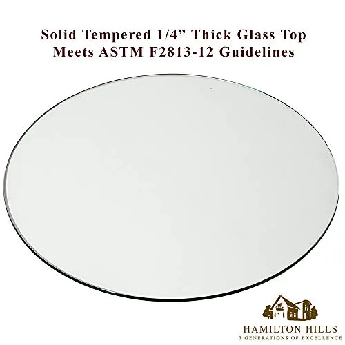 18 Inch Glass Table Top | 1/4" Thick Tempered Polished Pencil Edge | 18" No Bevel Premium