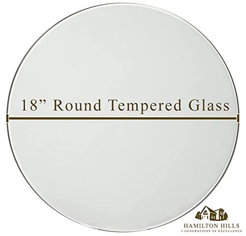 18 Inch Glass Table Top | 1/4" Thick Tempered Polished Pencil Edge | 18" No Bevel Premium