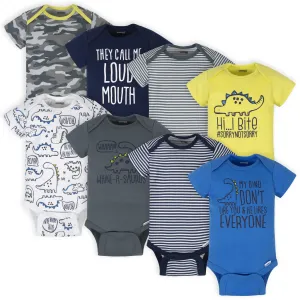 8-Pack Baby Boys Dino Onesies® Brand Bodysuits