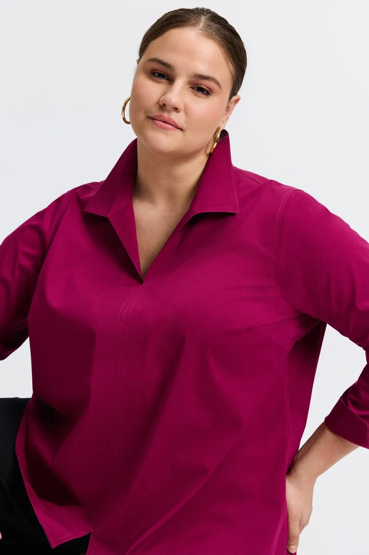 Agnes Plus Stretch No Iron Popover Shirt