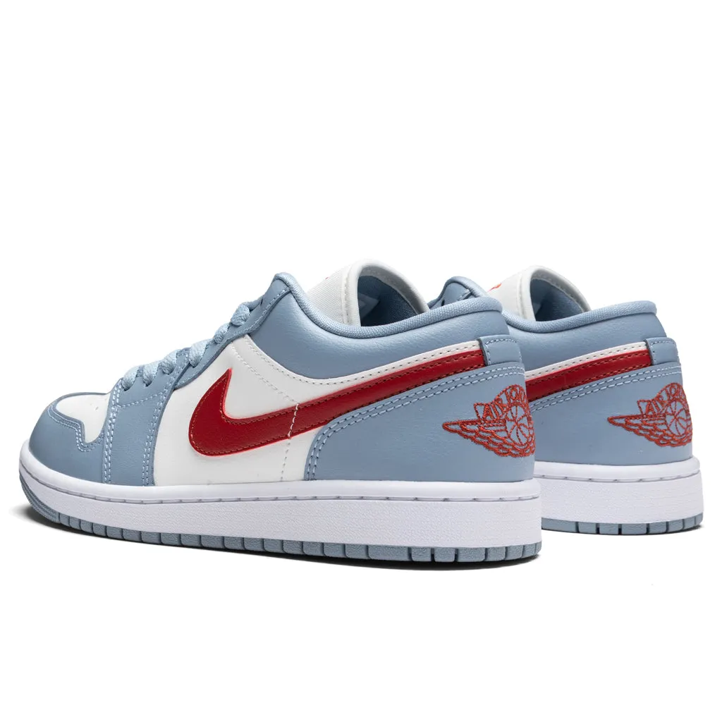 Air Jordan 1 Low Women's - Sail/Dune Red/Blue Grey/White