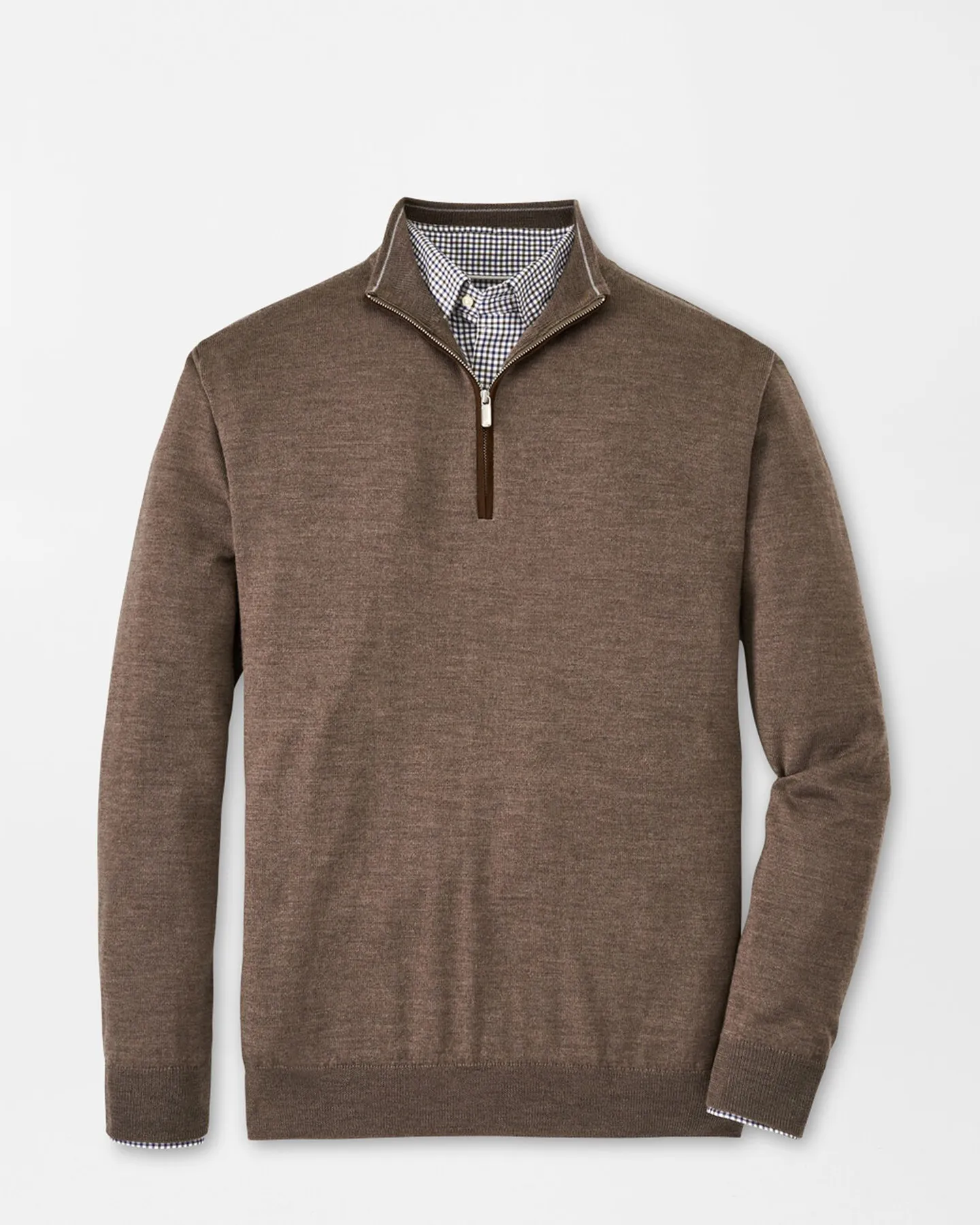 AUTUMN CREST SUEDE TRIM 1/4 ZIP SWEATER - BIRCH