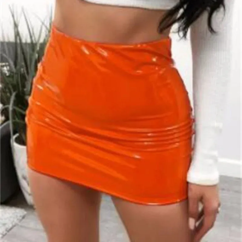 Autumn Winter Sweet Sexy Tight Reflective High Waist Korean Warm Fashion Skirt