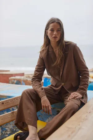 Azores Blazer Sepia Linen