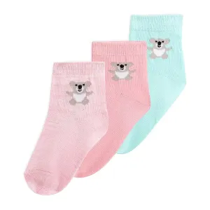 Baby Girl Rib Mid Calf Socks Set of 3- Unicorn