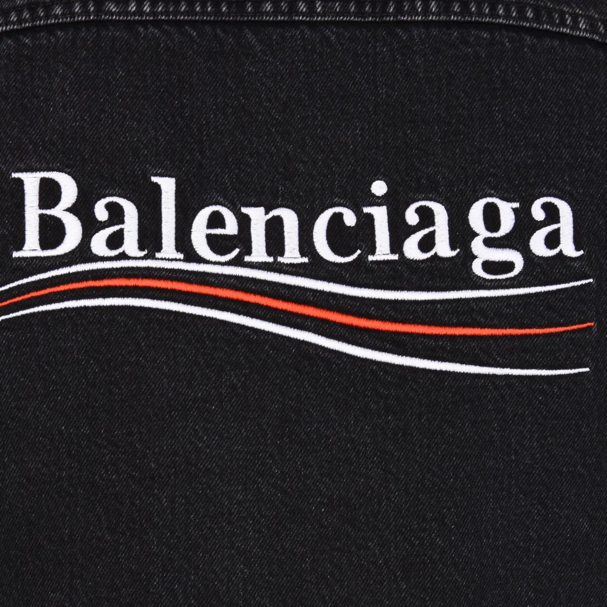 Balenciaga Politcal Logo Denim Jacket