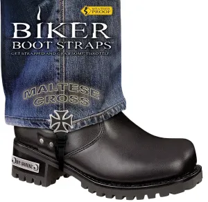 BBS/MC6 Weather Proof- Boot Straps- Maltese Cross- 6 Inch