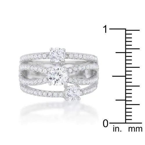 Beatrice 1.8ct CZ Rhodium Statement Ring