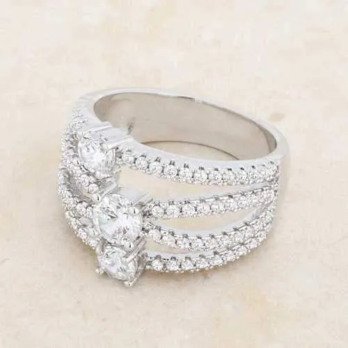 Beatrice 1.8ct CZ Rhodium Statement Ring