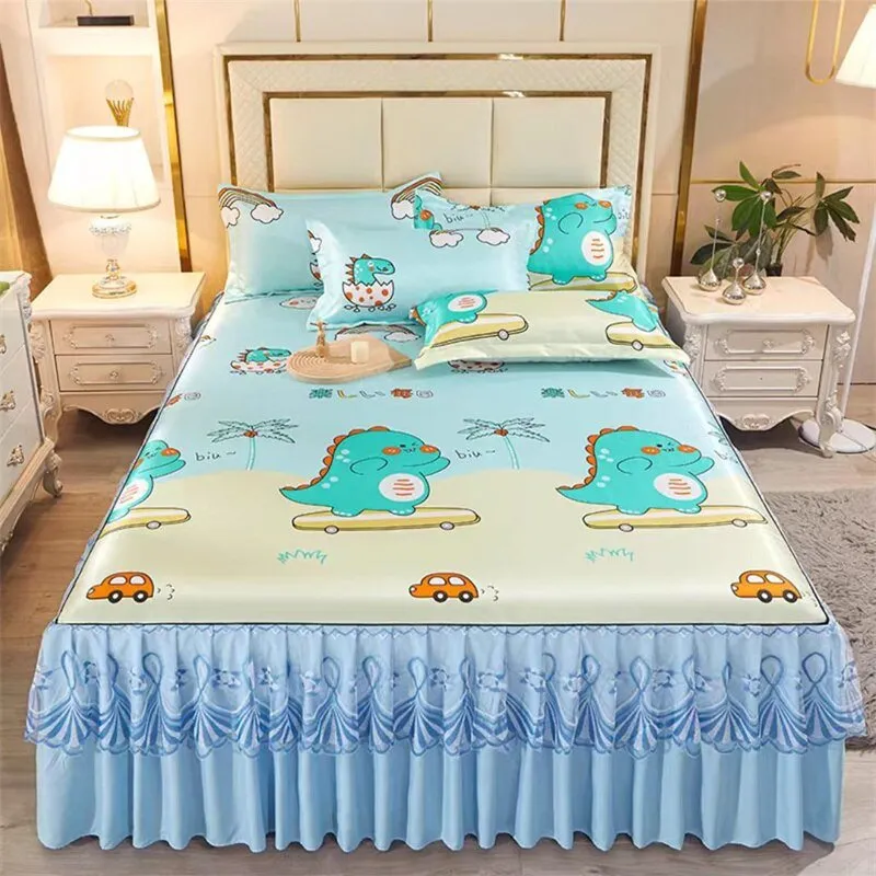 Bed Skirt Style Bedspread Lace Set