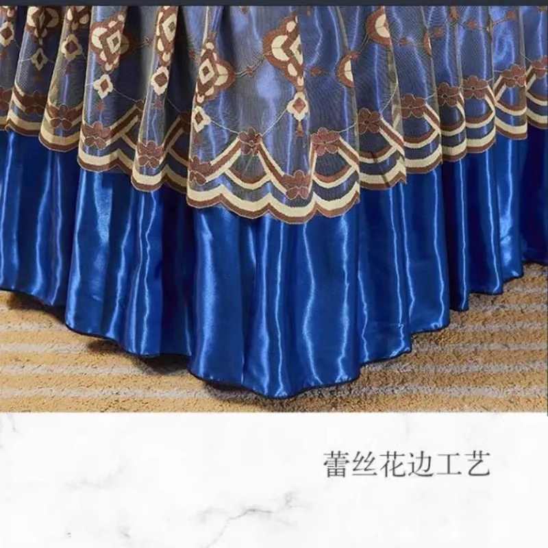 Bed Skirt Style Bedspread Lace Set