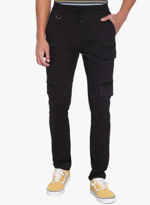 Black Zipper Jogger Pants