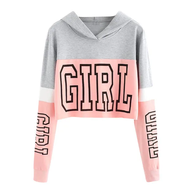 Crop Top Hoodie  Sweatshirt