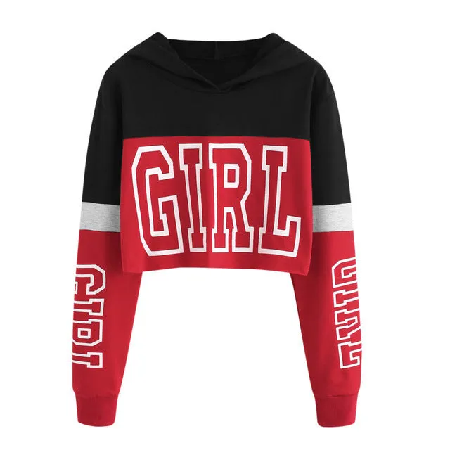 Crop Top Hoodie  Sweatshirt