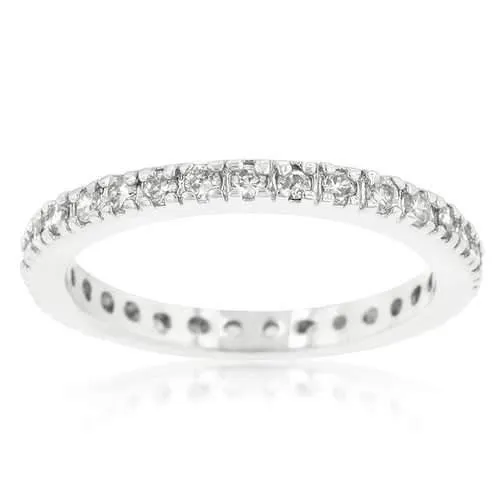 Delicate Cubic Zirconia Eternity Band