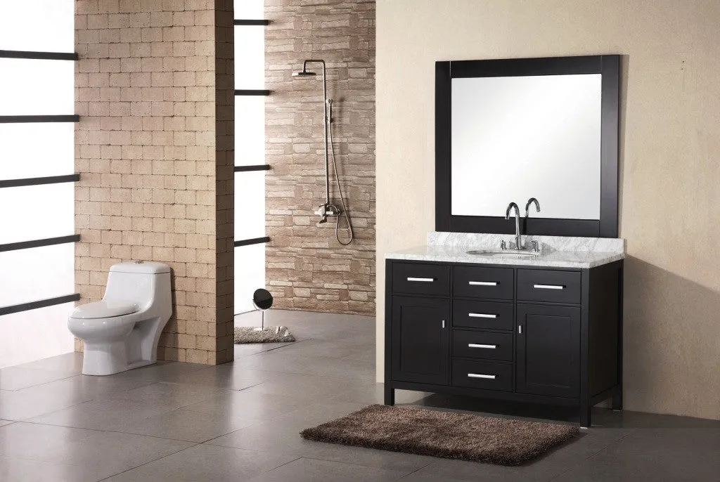 DESIGN ELEMENT London 48" Single Sink Vanity Set in Espresso Finish