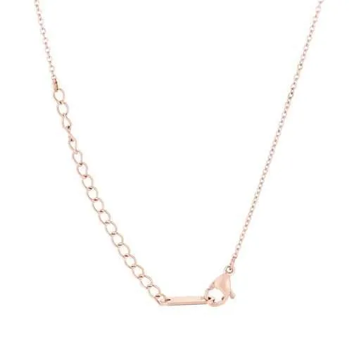 Elaina Rose Gold Stainless Steel I Initial Necklace