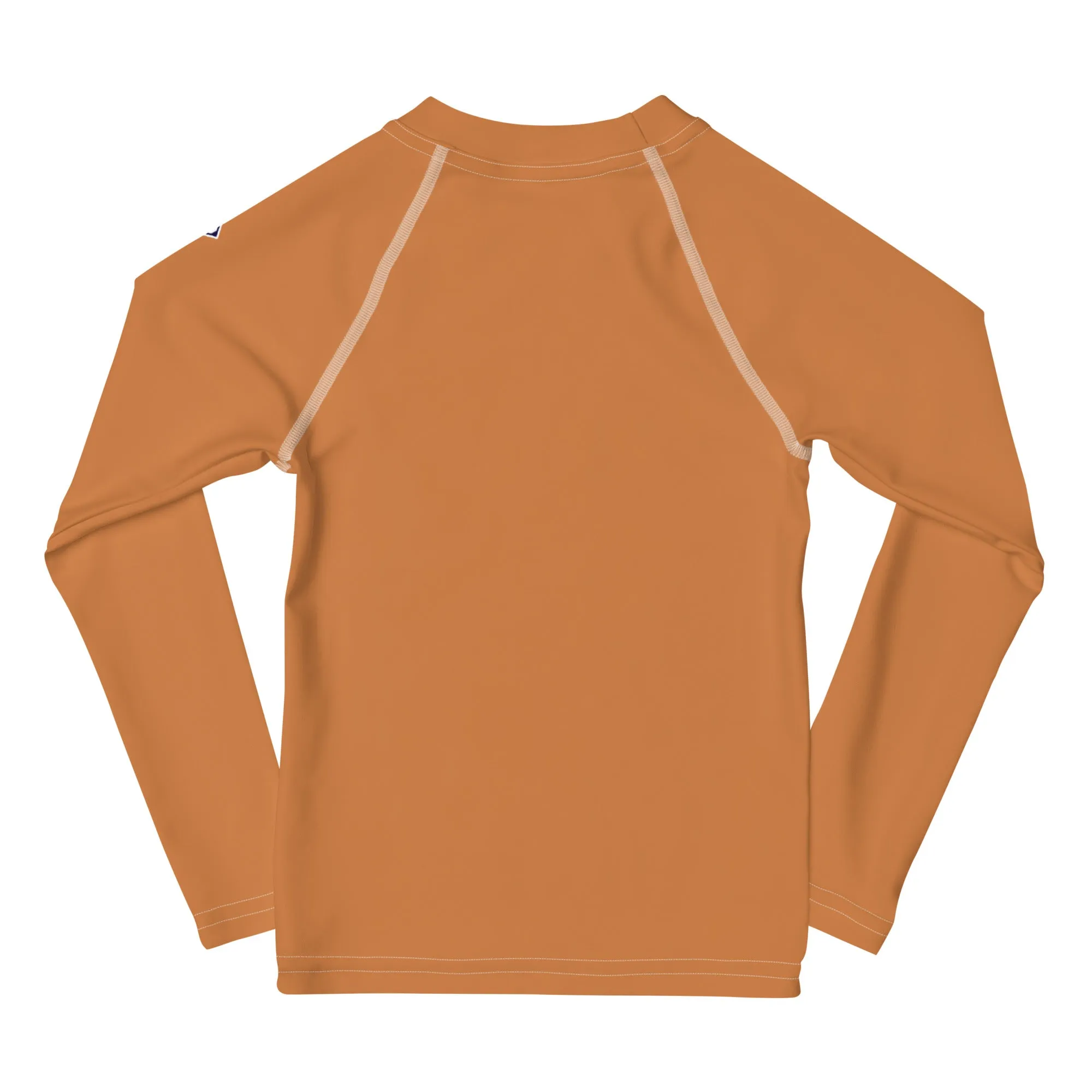 Everyday Elegance: Long Sleeve Rash Guards for Little Girls - Raw Sienna