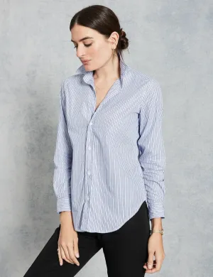 Frank & Eileen - Women Button Down Shirt in Blue/Navy Men's Stripe