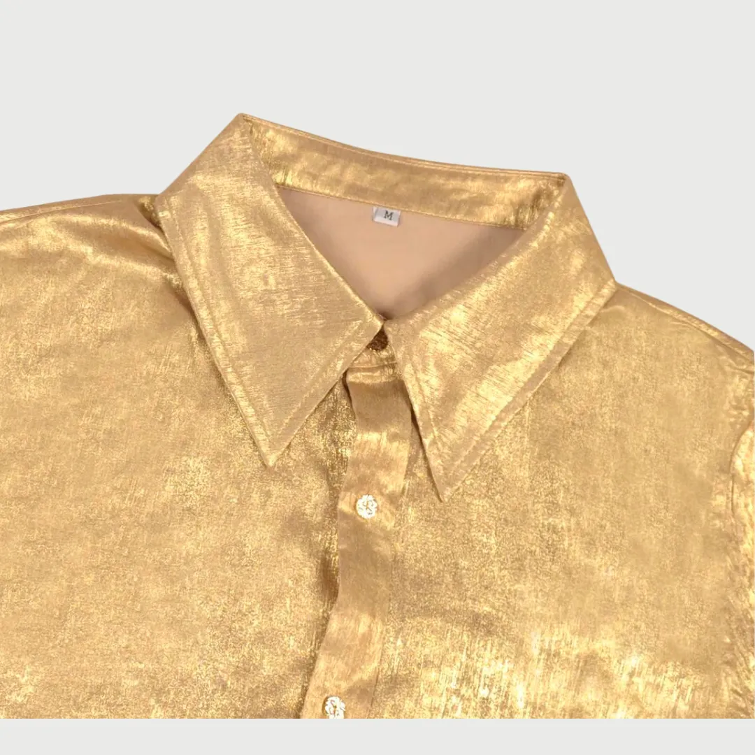 Gold Button Down Blouse