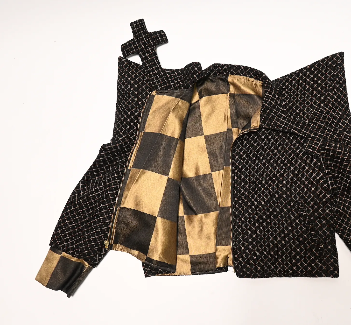 GOLD CHECK POINT SHOULDER JACKET