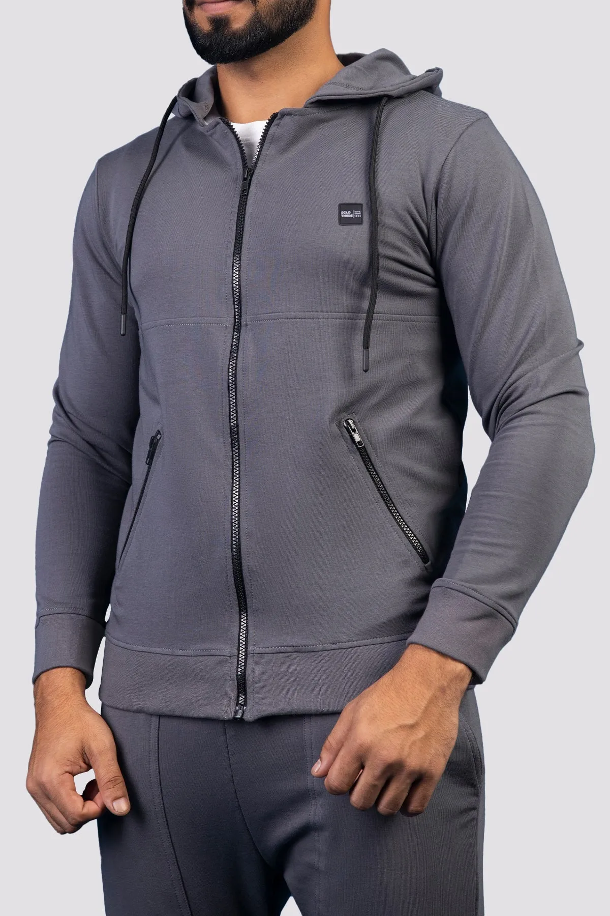 Grey New Sclothers Zipper Hoodie - W23 - MH0061R