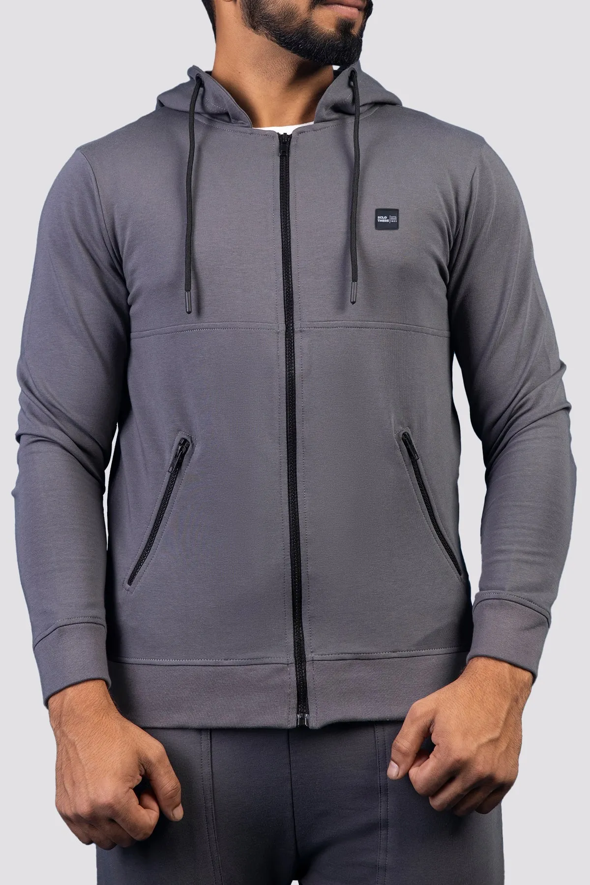 Grey New Sclothers Zipper Hoodie - W23 - MH0061R