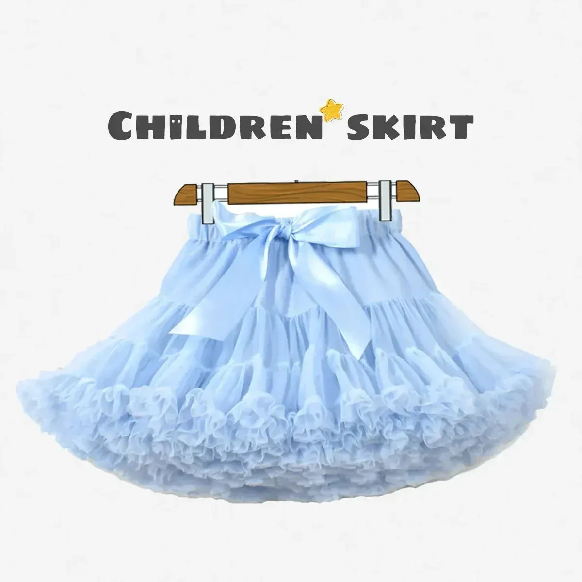 HOT Girls Tutu Skirts Solid Fluffy Tulle Princess Ball Gown Pettiskirt Kids Ballet Party Performance Dress for Children PP001