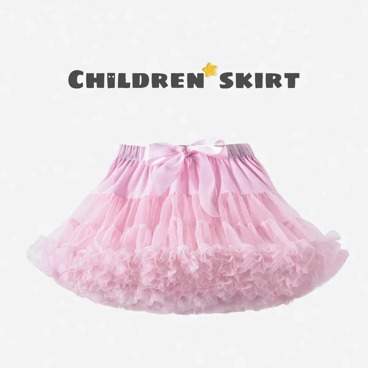 HOT Girls Tutu Skirts Solid Fluffy Tulle Princess Ball Gown Pettiskirt Kids Ballet Party Performance Dress for Children PP001