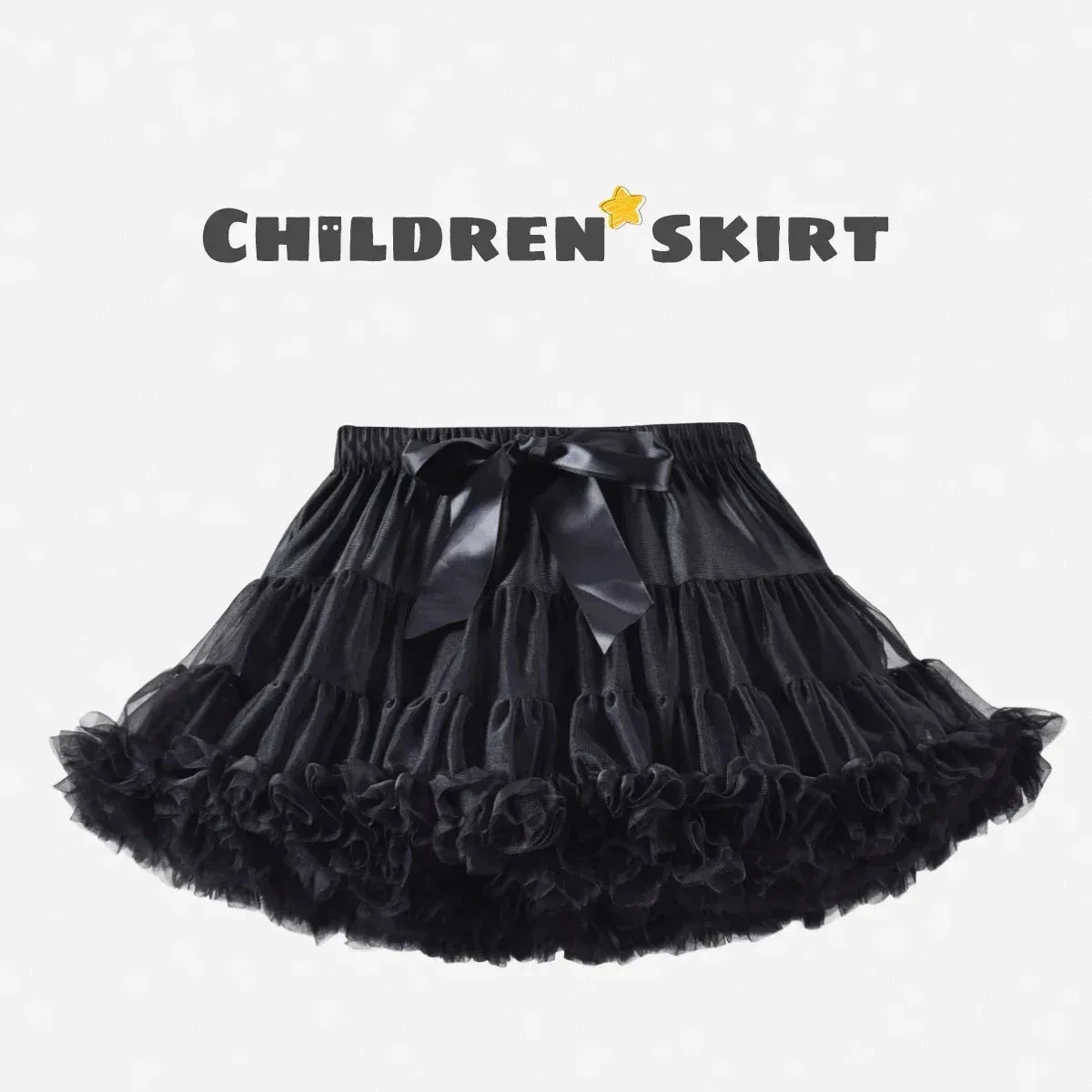 HOT Girls Tutu Skirts Solid Fluffy Tulle Princess Ball Gown Pettiskirt Kids Ballet Party Performance Dress for Children PP001