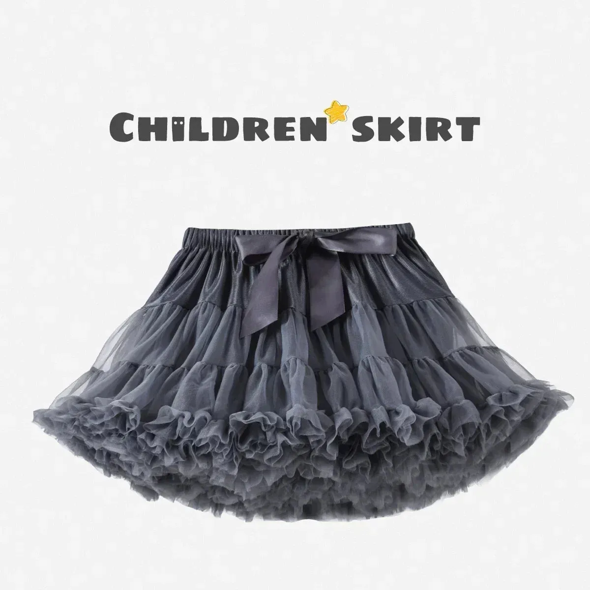 HOT Girls Tutu Skirts Solid Fluffy Tulle Princess Ball Gown Pettiskirt Kids Ballet Party Performance Dress for Children PP001