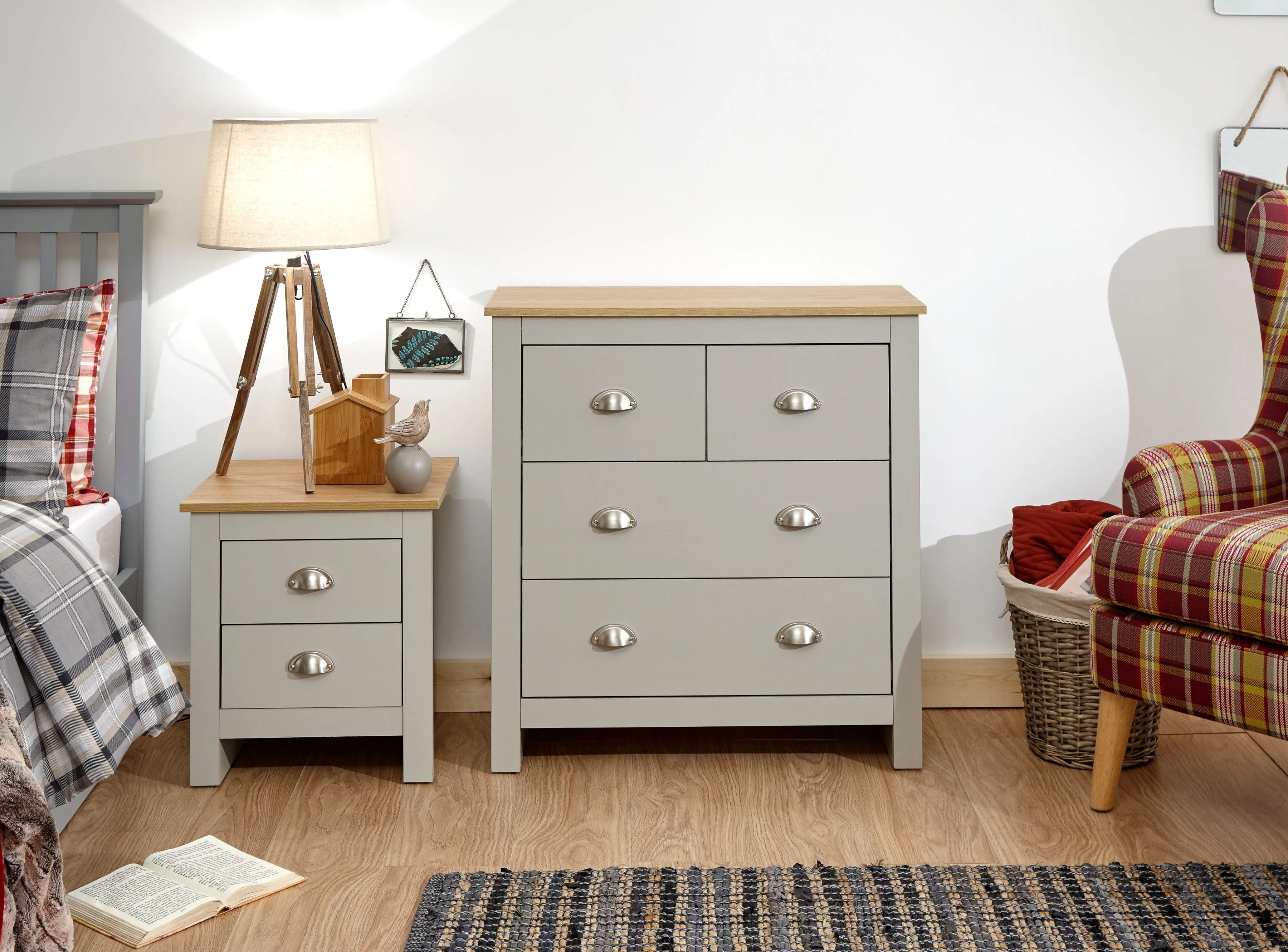 Lancaster 2 2 Drawer Chest Grey