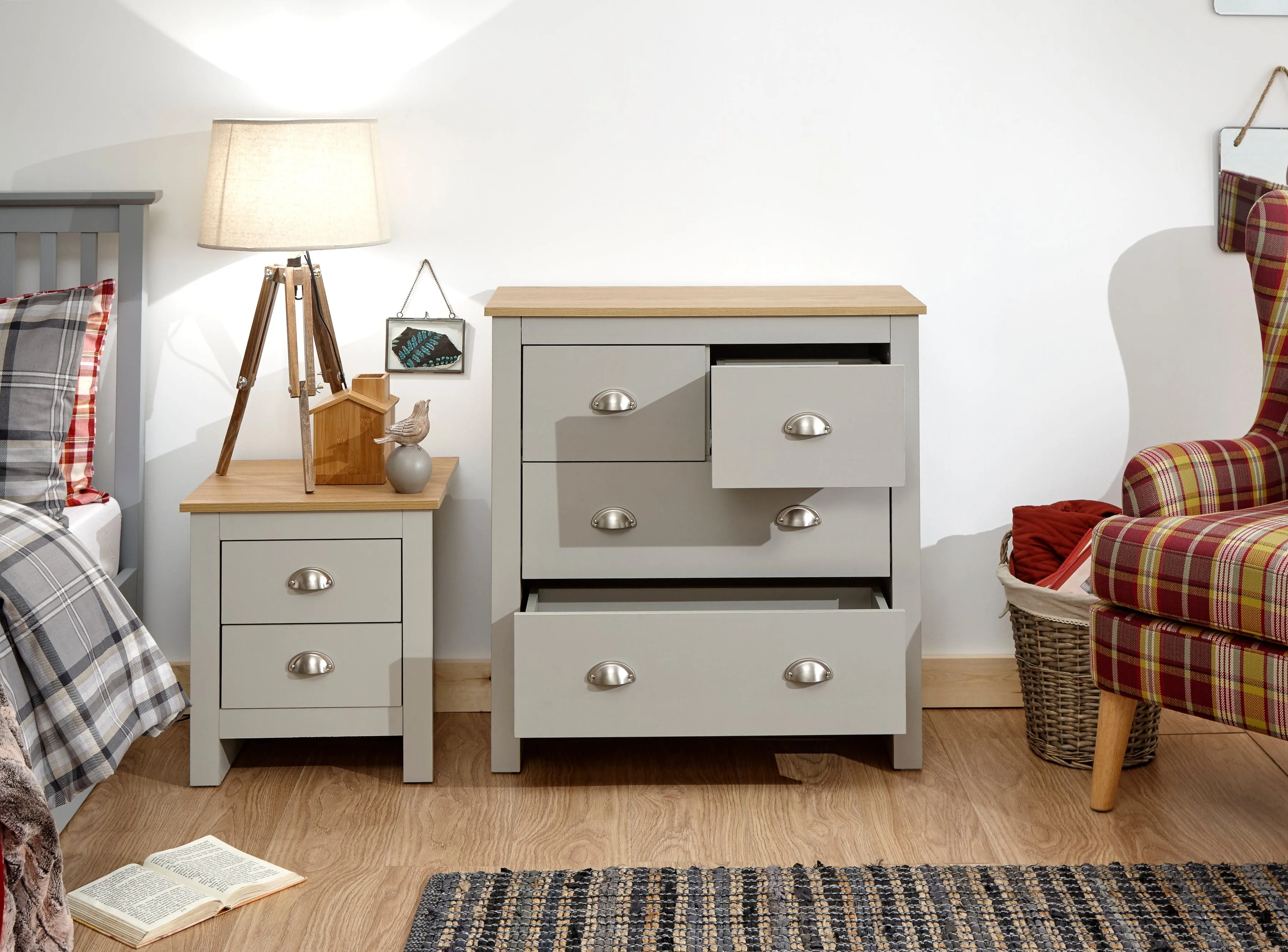 Lancaster 2 2 Drawer Chest Grey