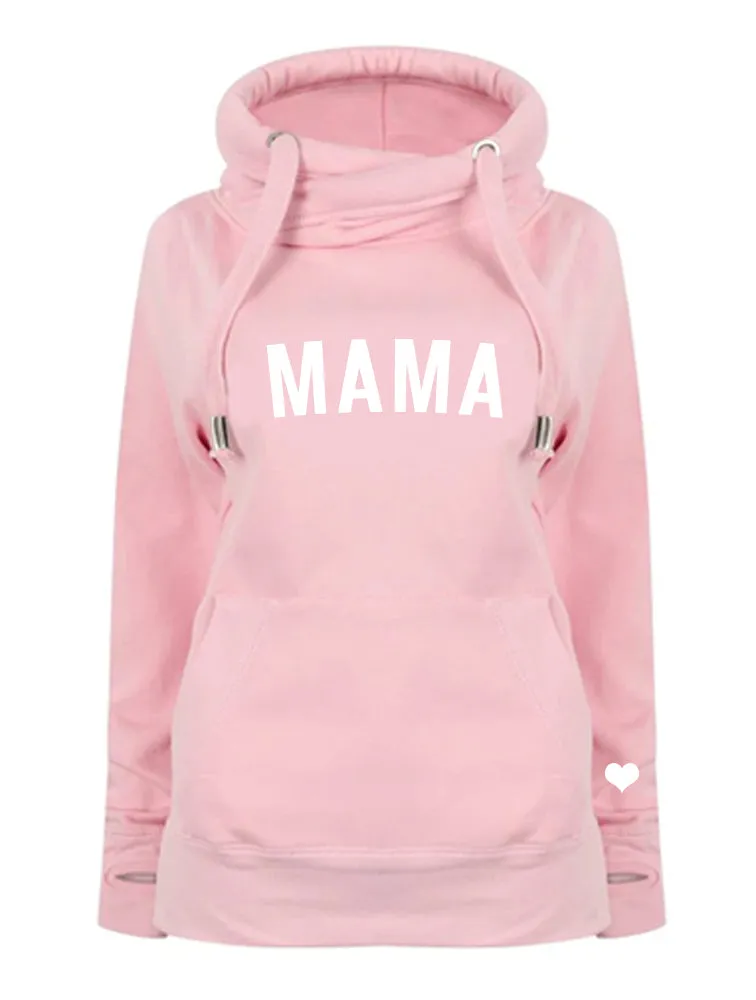 MAMA Bold Luxe Hoodie - Baby Pink