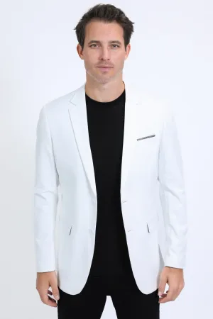 Mens Modern Fit Stretch Date Night White Blazer