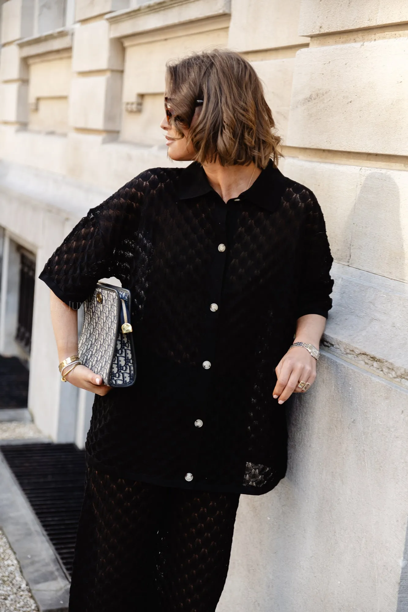 Moa knitted shirt black