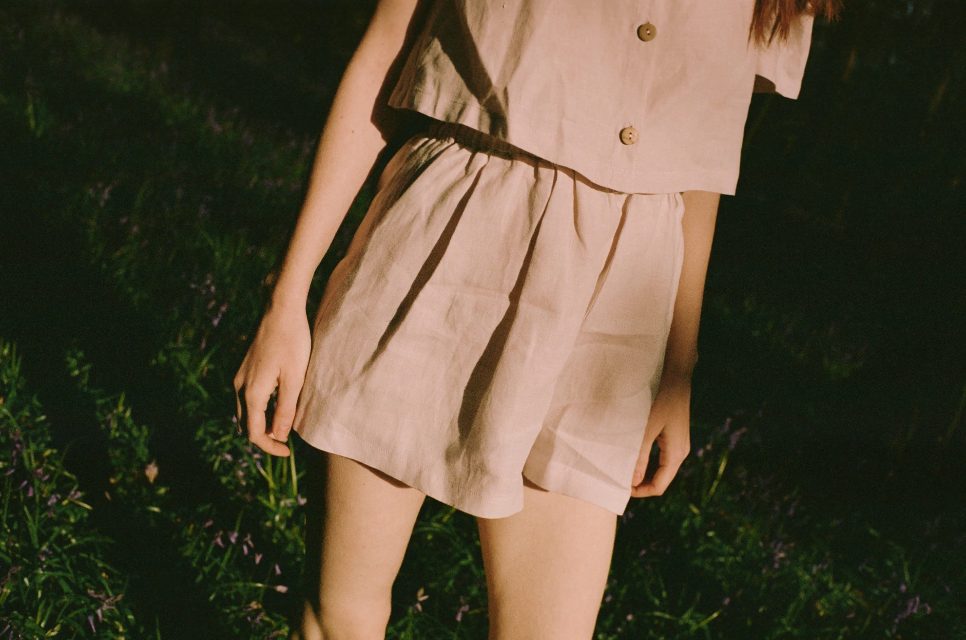 Olivia Linen Shorts in Primrose by Ma   Lin