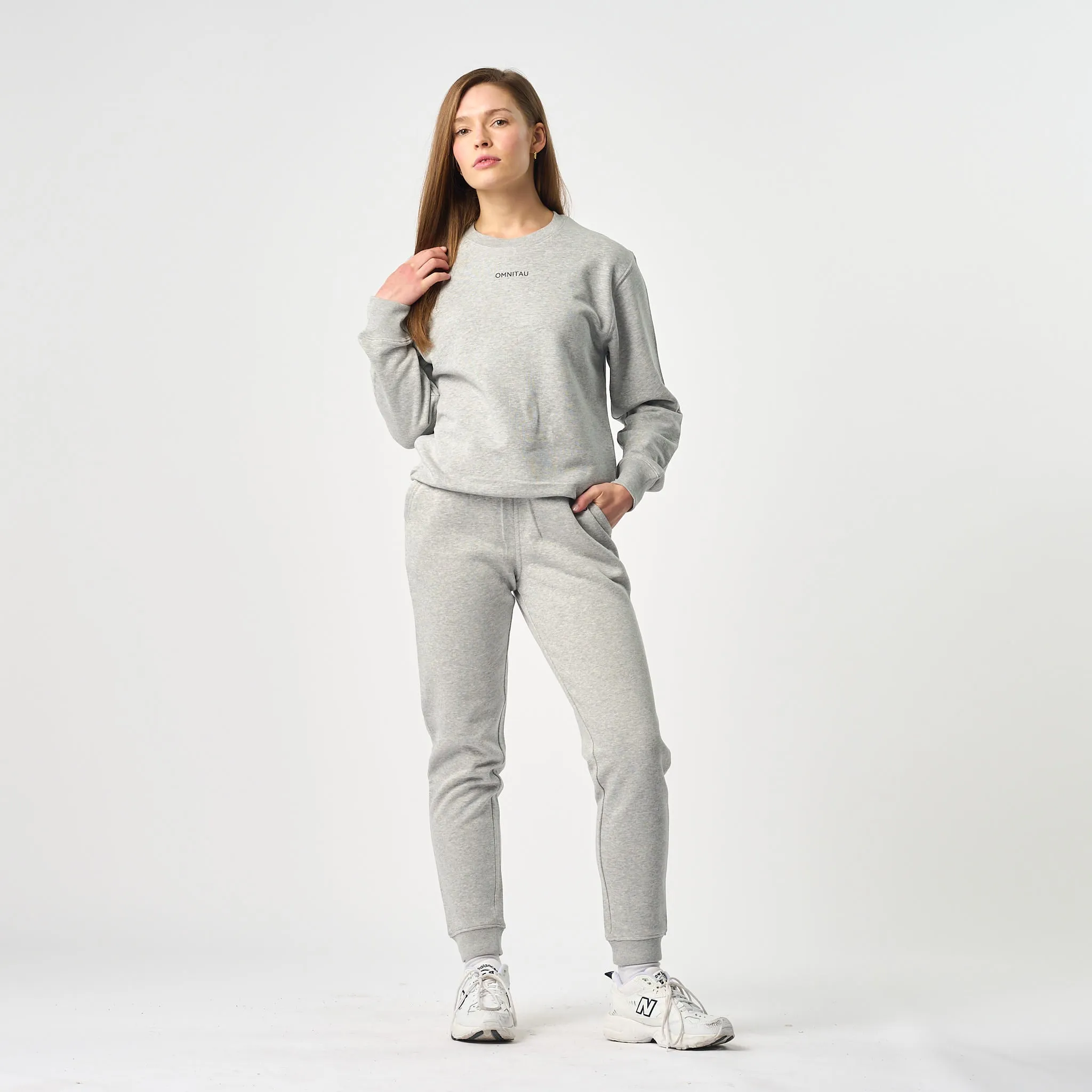 Omnitau Women's Tulsa Organic Cotton Casual Fit Jogger Sweat Pants - Heather Grey