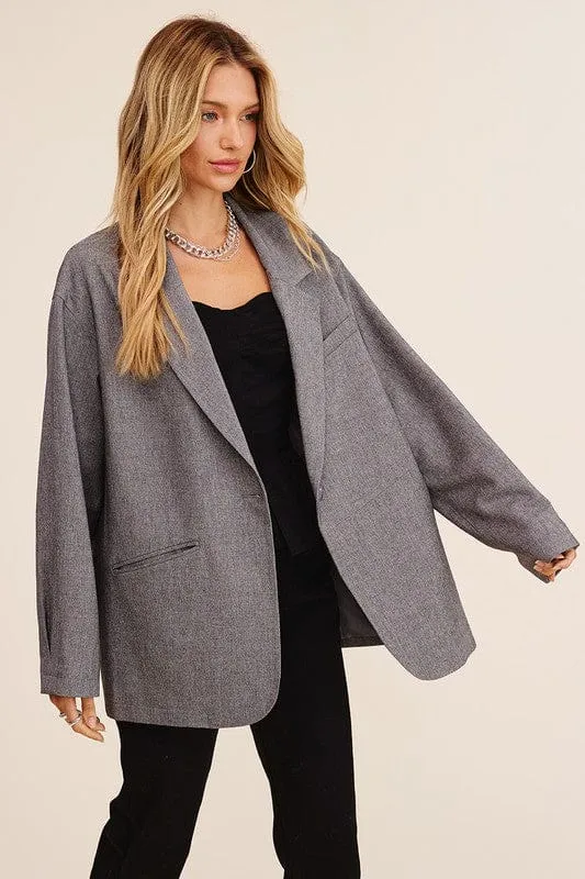 Oversized Solid Blazer * Online Only *