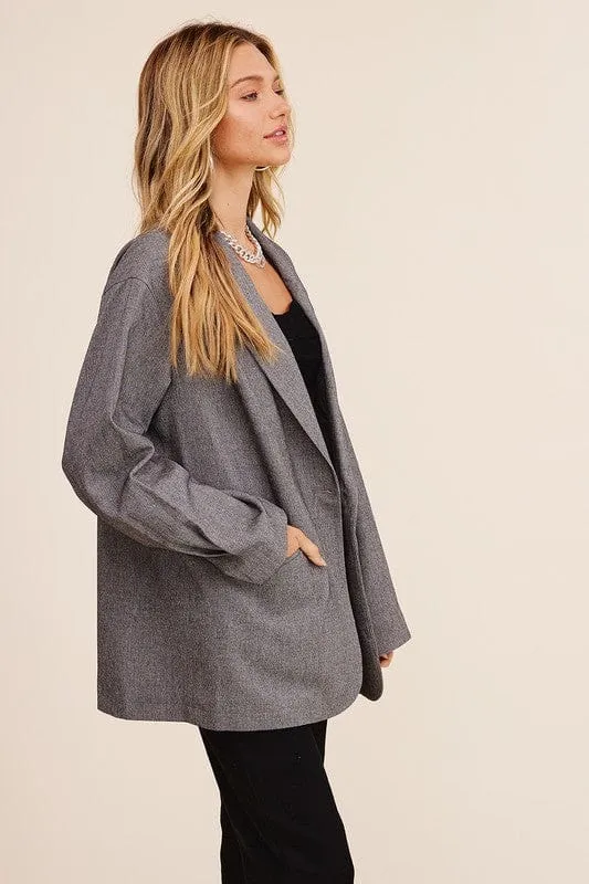 Oversized Solid Blazer * Online Only *