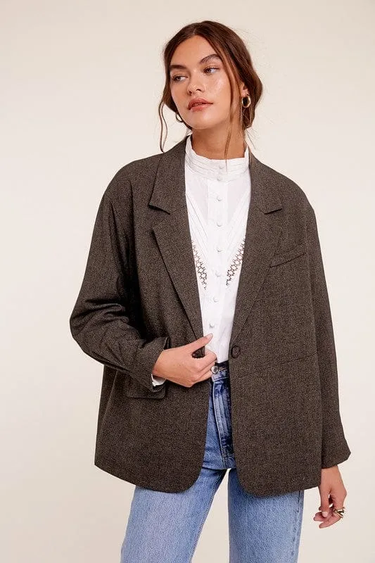 Oversized Solid Blazer * Online Only *