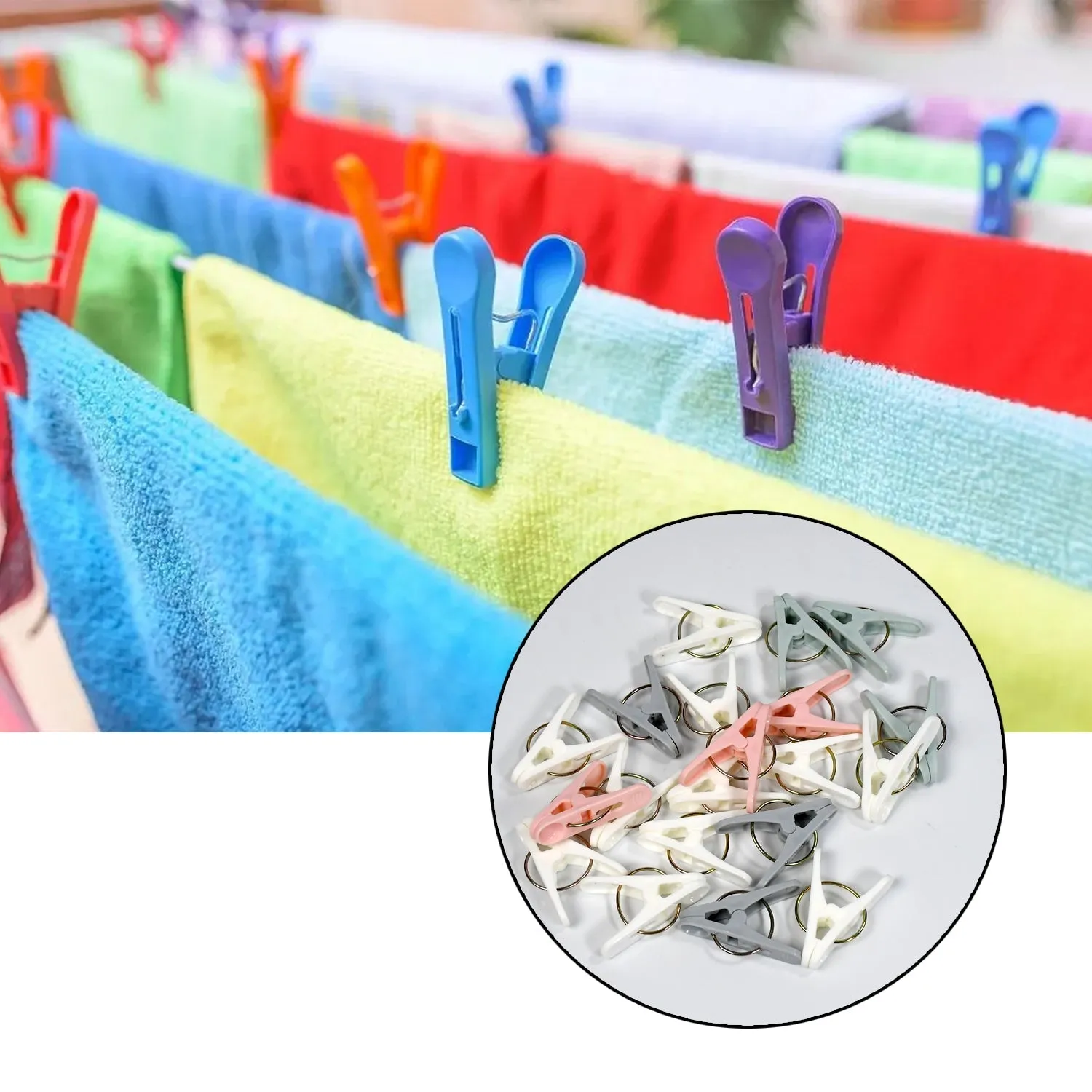 Plastic Cloth Clips for Cloth Dying Cloth Clips Multipurpose Clothes Pins for Indoor and Outdoor Use Strong and Durable Clips For Clothes Drying ( Pack Of 20pc )