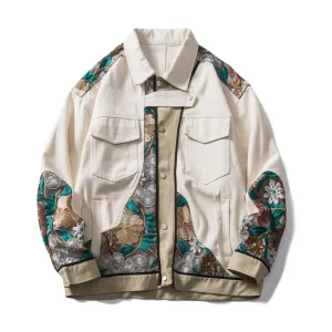 Pre Order:  Floral Embroidered Denim Jacket