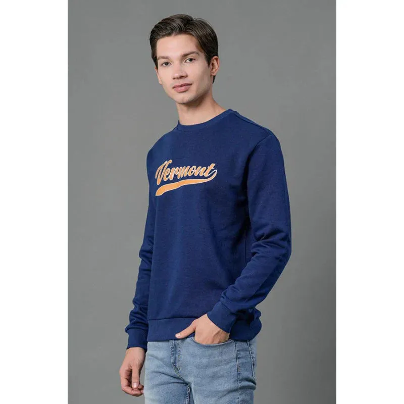 RedTape Men's Airforce Blue Graphic Print Sweatshirt