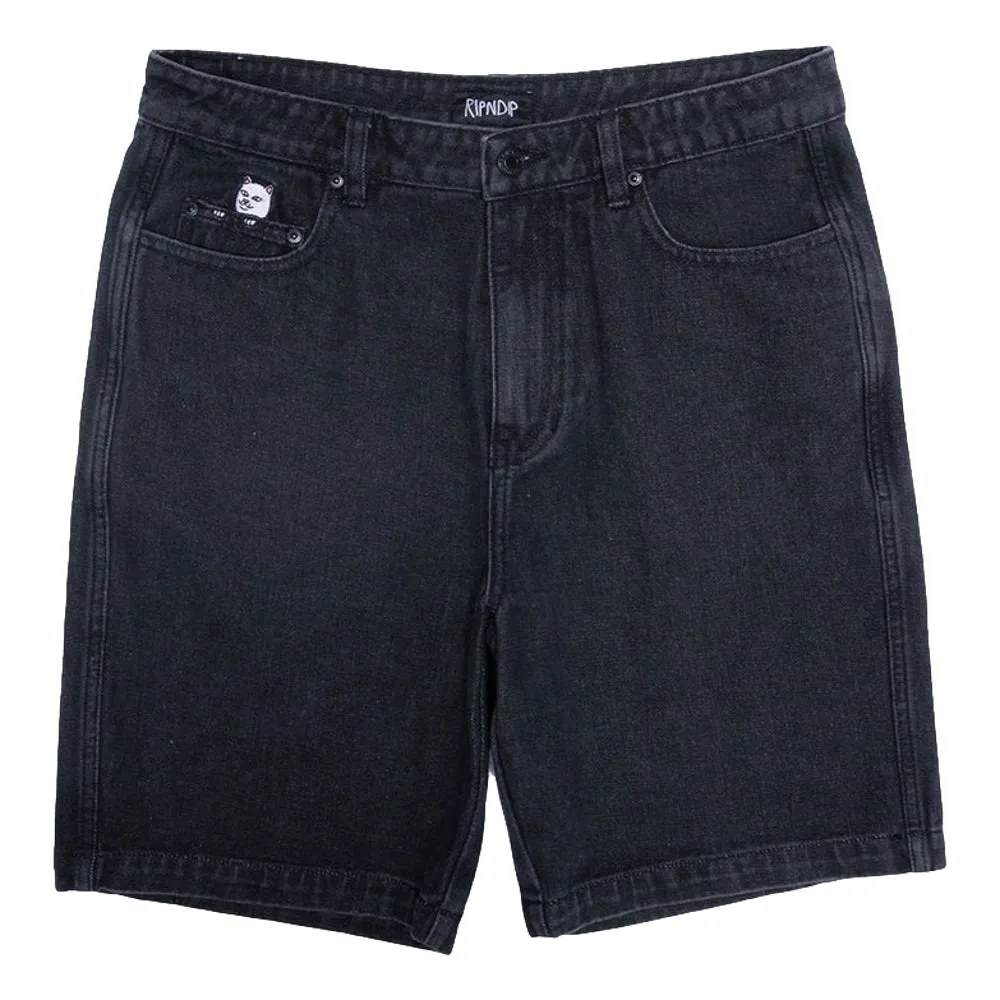 RIPNDIP LA BREA DENIM SHORTS-BLACK