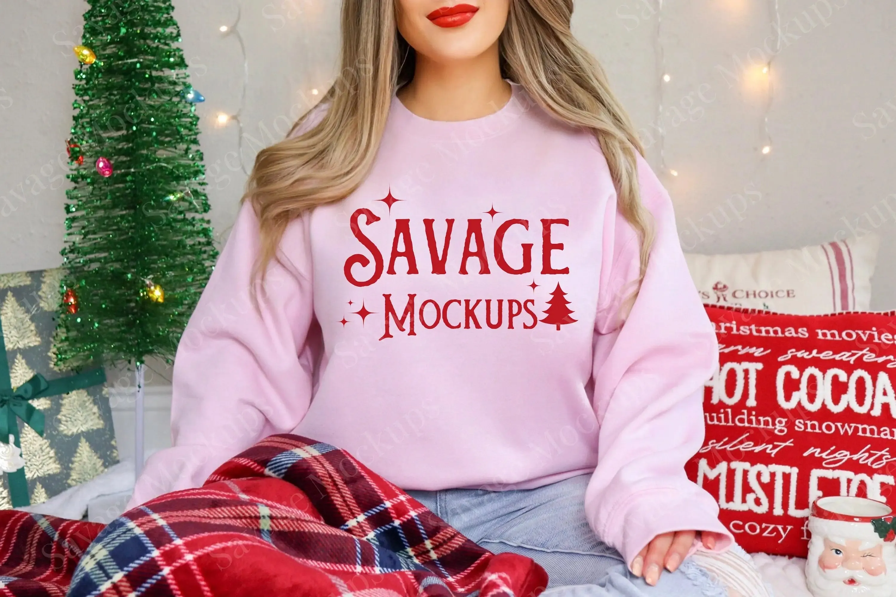 Savage Mockups Crew Neck Christmas Hoodie - Stylish and Comfy Party Wear