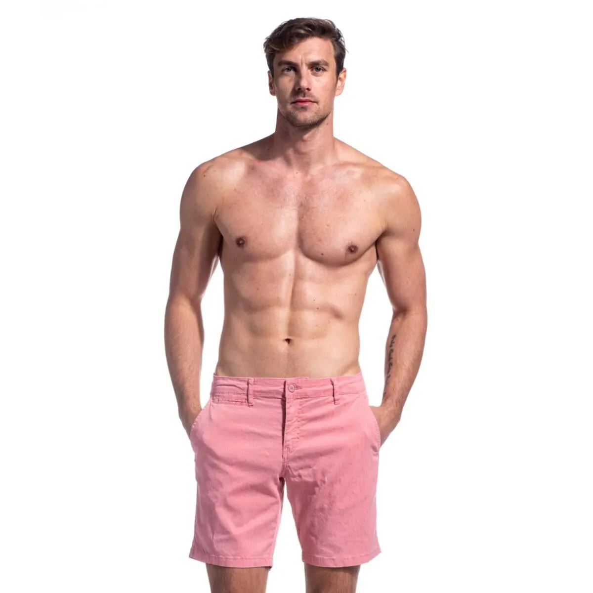 Solid Pink Cotton Shorts by EightX