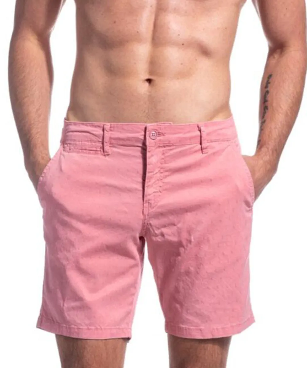 Solid Pink Cotton Shorts by EightX