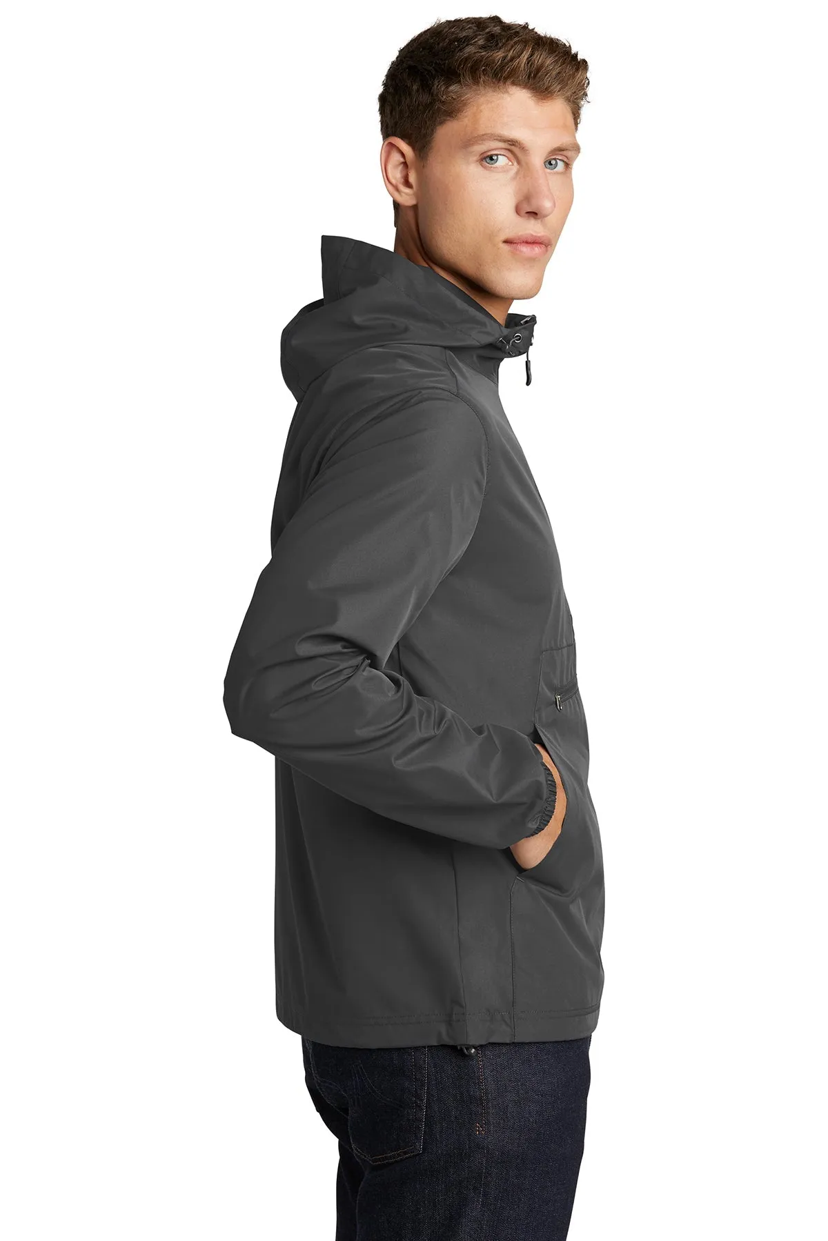 Sport-Tek Packable Custom Anorak Jackets, Graphite Grey