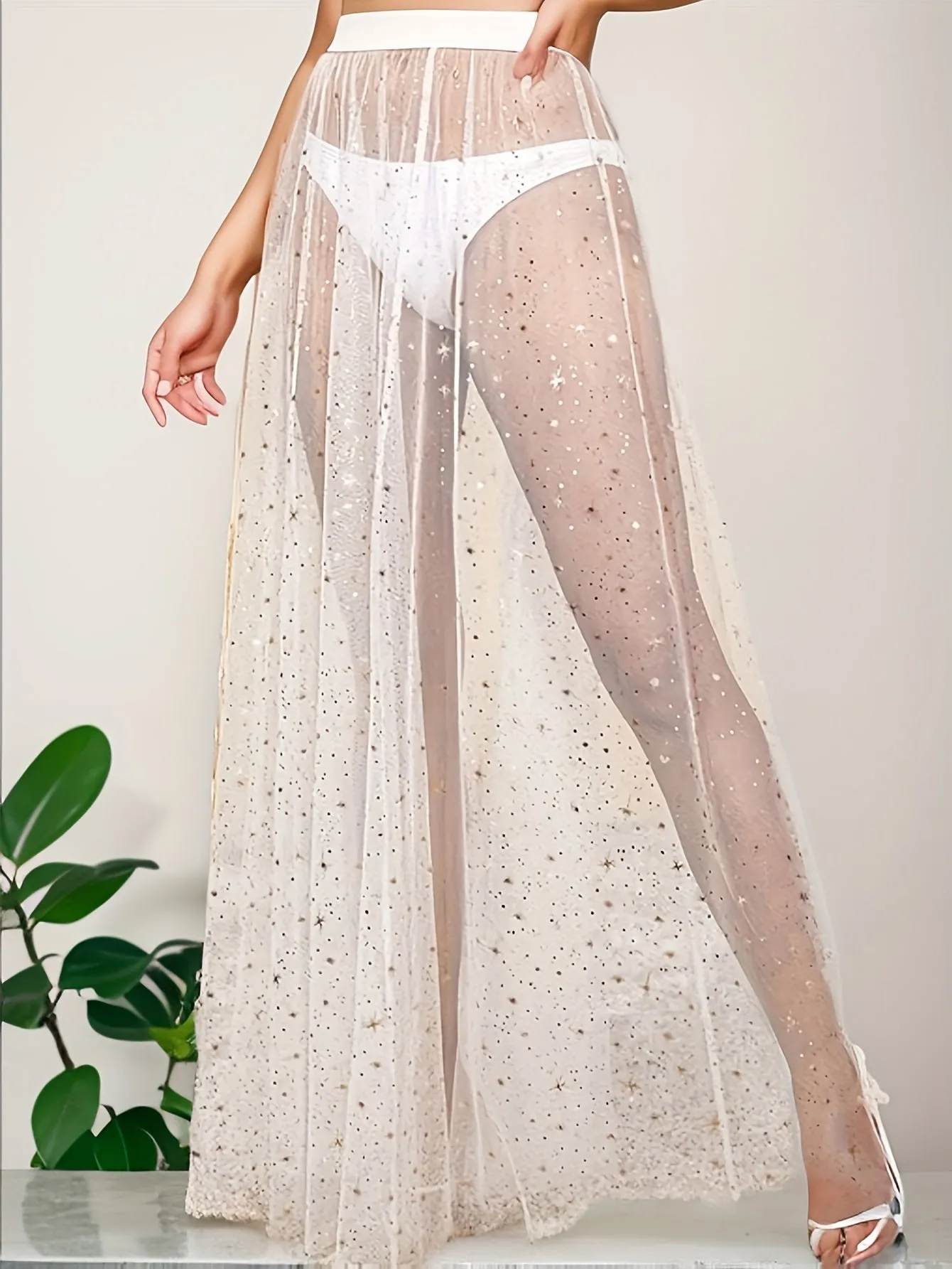 Starry Semisheer Mesh Skirt for Spring  Summer Style